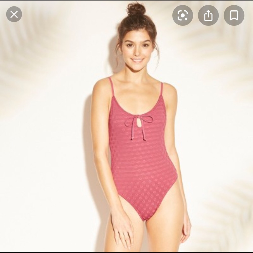 Eyelet Keyhole One Piece - Xhilaration™ Rouge